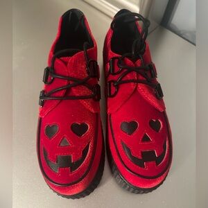 Strange Cvlt Red Heart Jack-O-Lantern Krypt Shoes-New